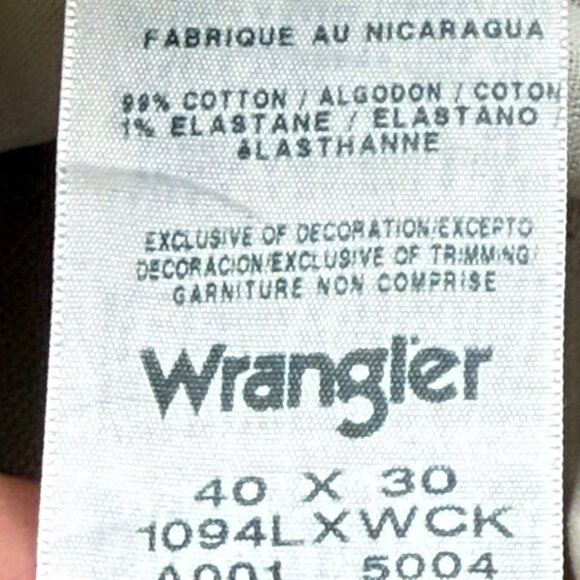 Wrangler Men's Heritage Low Stretch Relaxed Tan Carpenter Pants Size 40x30 NWT - Picture 6 of 11